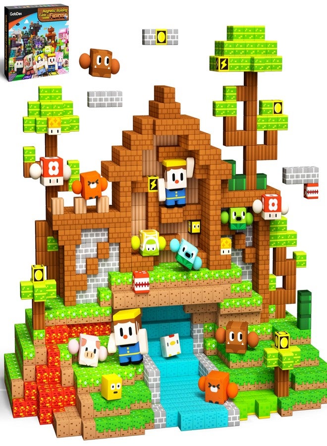 GobiDex 108PCS Magnetic Building Blocks with Rotatable Figures and Animals, Kids Game-Based STEM Learning Educational Sensory Toys for Boys and Girls, Great for Birthday - Image 1
